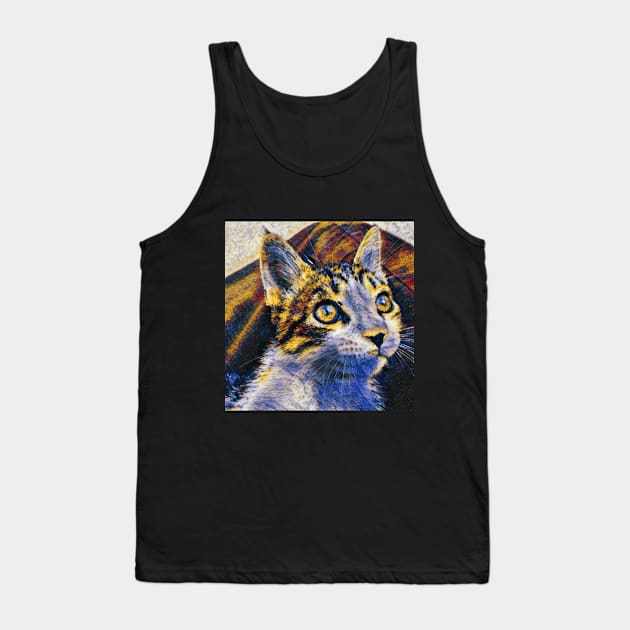 Abstract Colorful Cat Painting Tank Top by SAM DLS